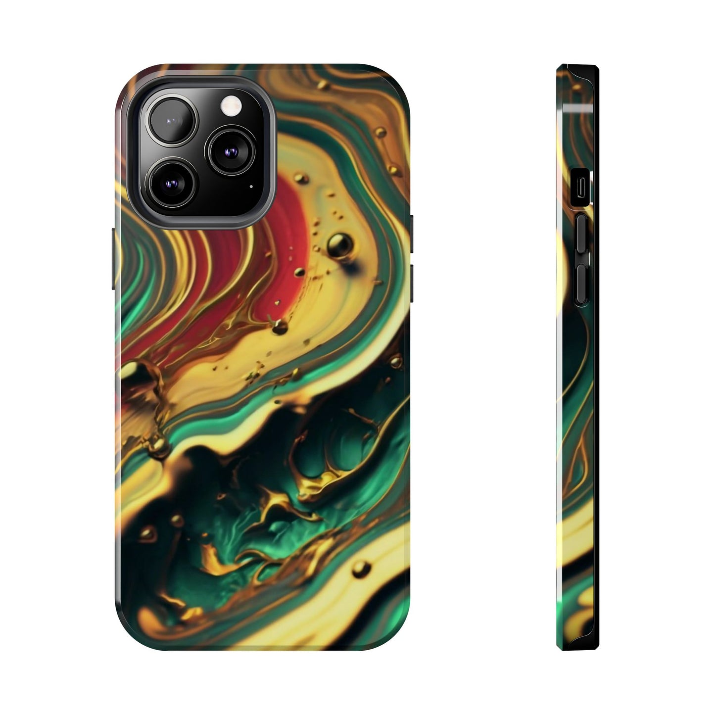 Golden Fluid Waves Defender Case