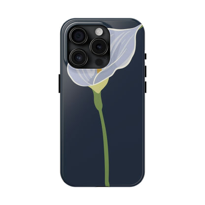 Blue Calla Flower Vector Poster Tough Phone Case