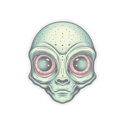 Pale Green Alien Head Vinyl Sticker