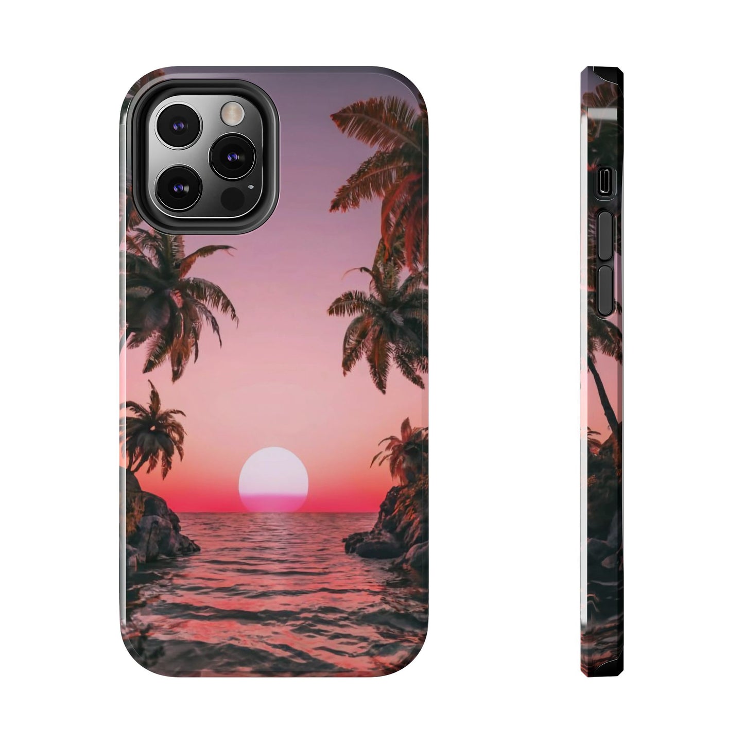 Golden Horizon Palm Sunset Tough Phone Case