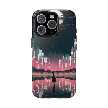 Moonlit Waterfront City Night Tough Phone Case