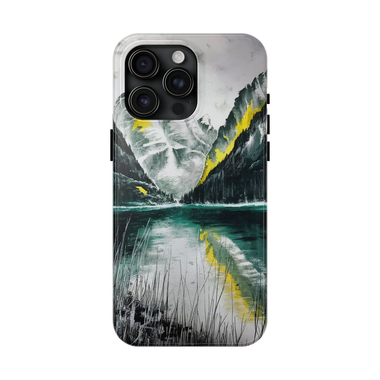 Serene Valley Charcoal Landscape Tough Phone Case