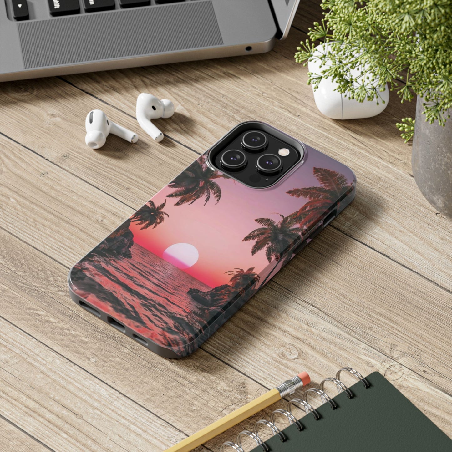 Golden Horizon Palm Sunset Tough Phone Case