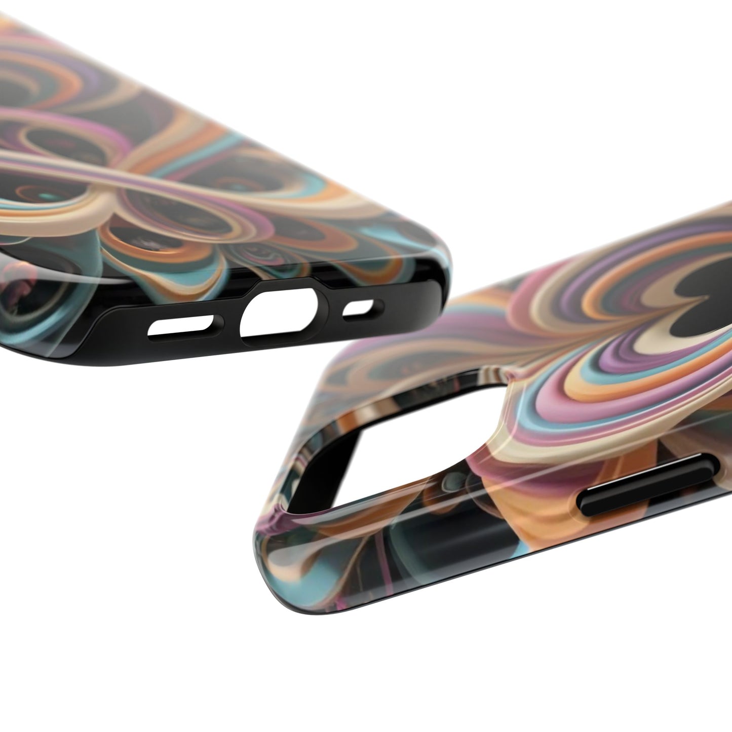 Pastel Heart Wave Abstract Tough Phone Case