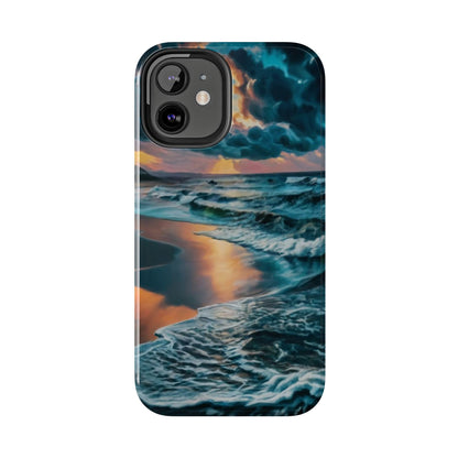 Coastal Sunset Waves Tough Phone Case