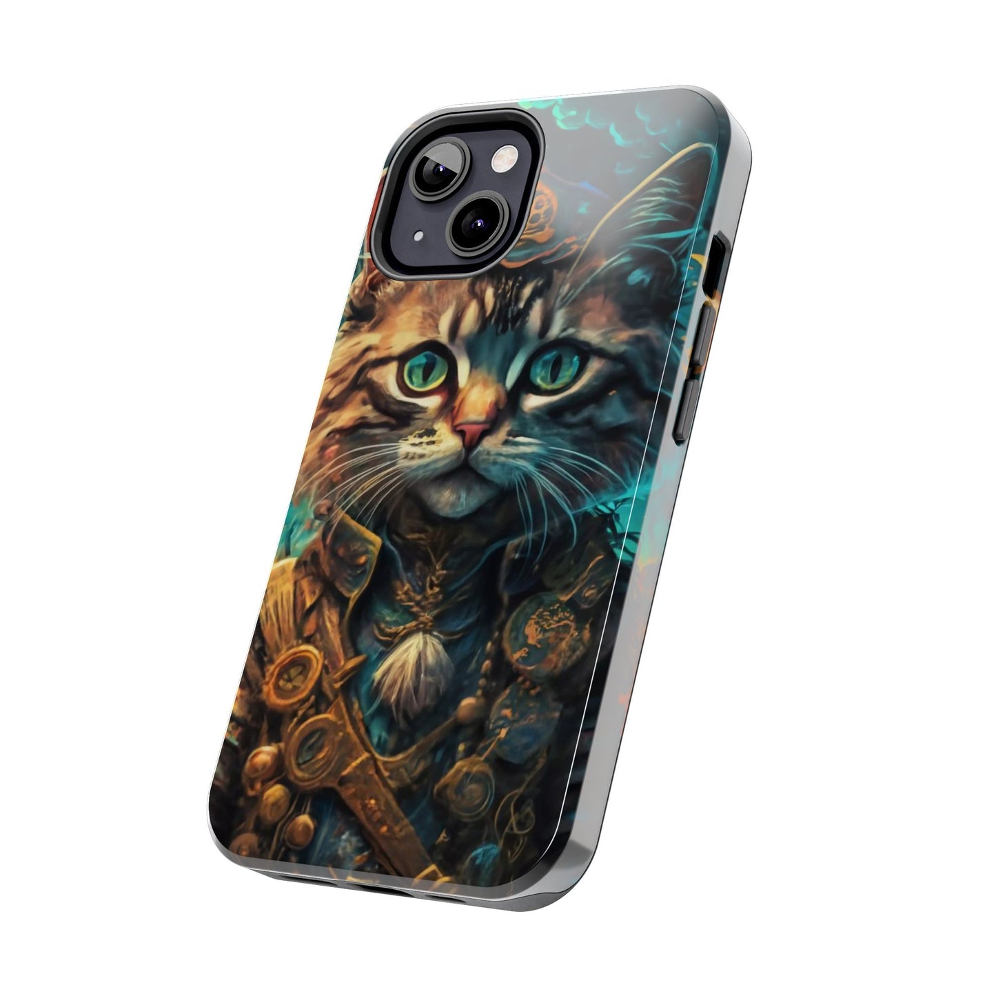 Cartoon Cat Pirate Starry Night Tough Phone Case