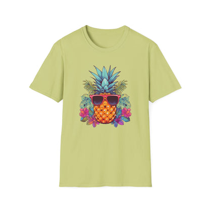 Tropical Pineapple Bloom Unisex Softstyle T-Shirt - Comfortable Tee with Vibrant Pineapple Design for Summer Vibes