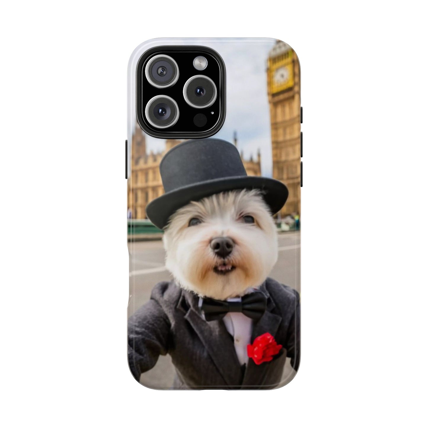 Dapper Maltese Selfie at Big Ben Tough Phone Case