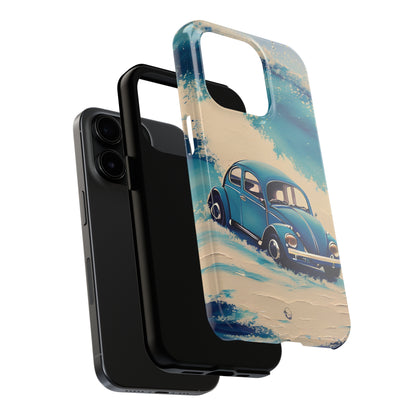 Wave Chasing Painted Blue VDub Beetle - Tough Phone Case