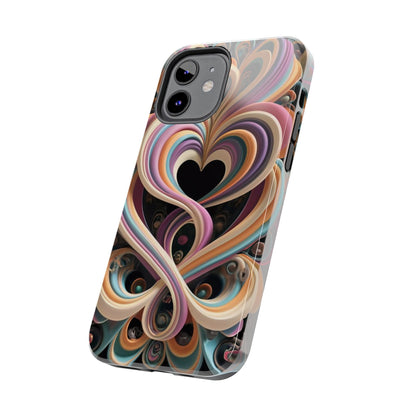 Pastel Heart Wave Abstract Tough Phone Case