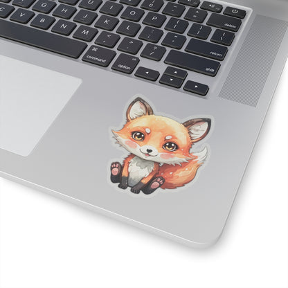 Whimsical Fox Watercolor Cartoon Sticker