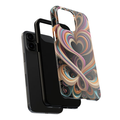 Pastel Heart Wave Abstract Tough Phone Case