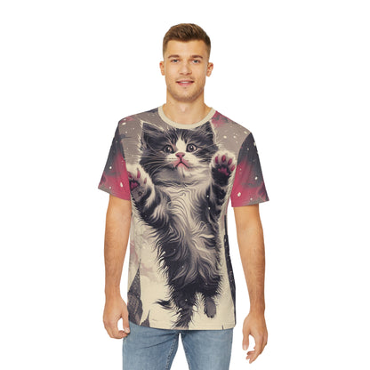 Urban Kitten Attack Tee - Playful Cat Cityscape Shirt