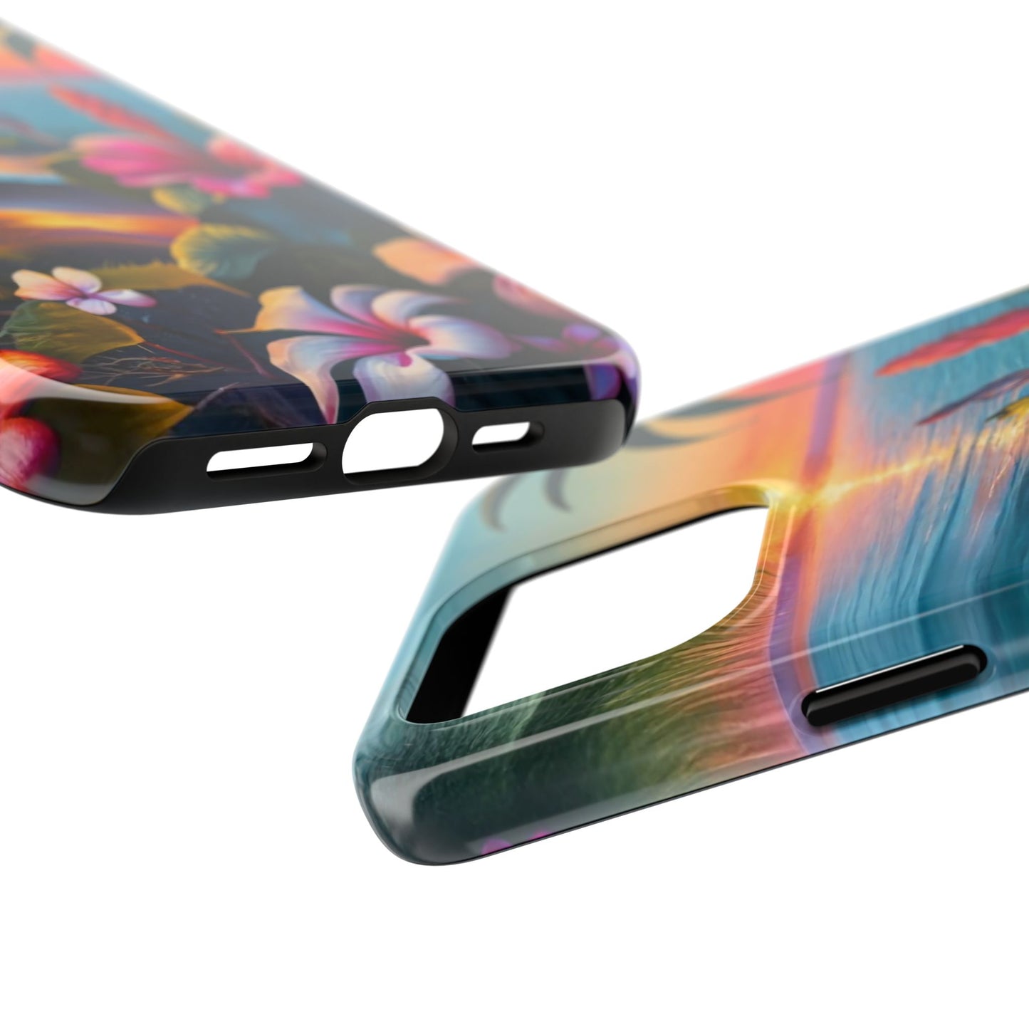 Sunset Beach Hibiscus Palms Tough Phone Case