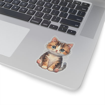 Whimsical Kitty Watercolor Cartoon Sticker