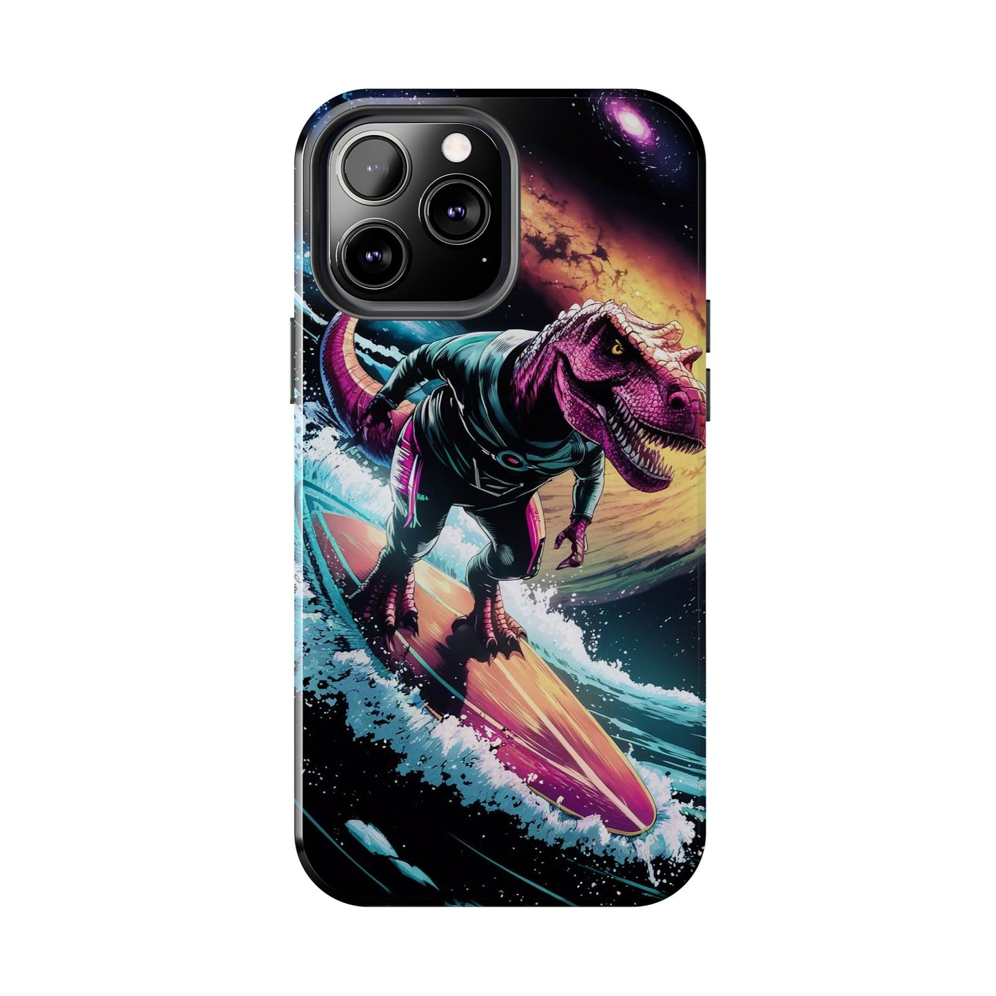 Cosmic T-Rex Surfer Tough Phone Case