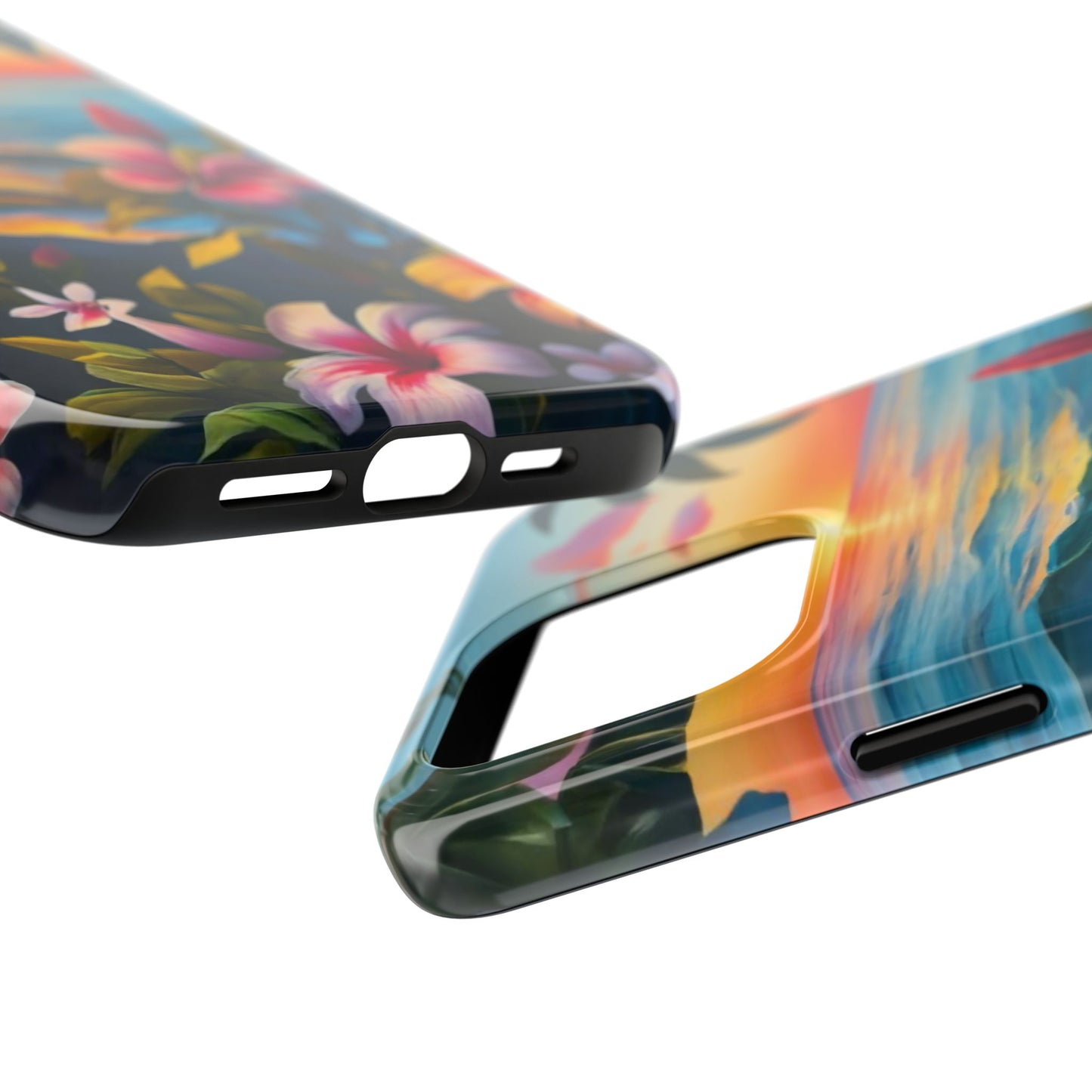 Sunset Palms and Hibiscus Tough Phone Case