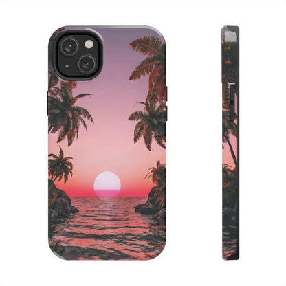 Golden Horizon Palm Sunset Tough Phone Case