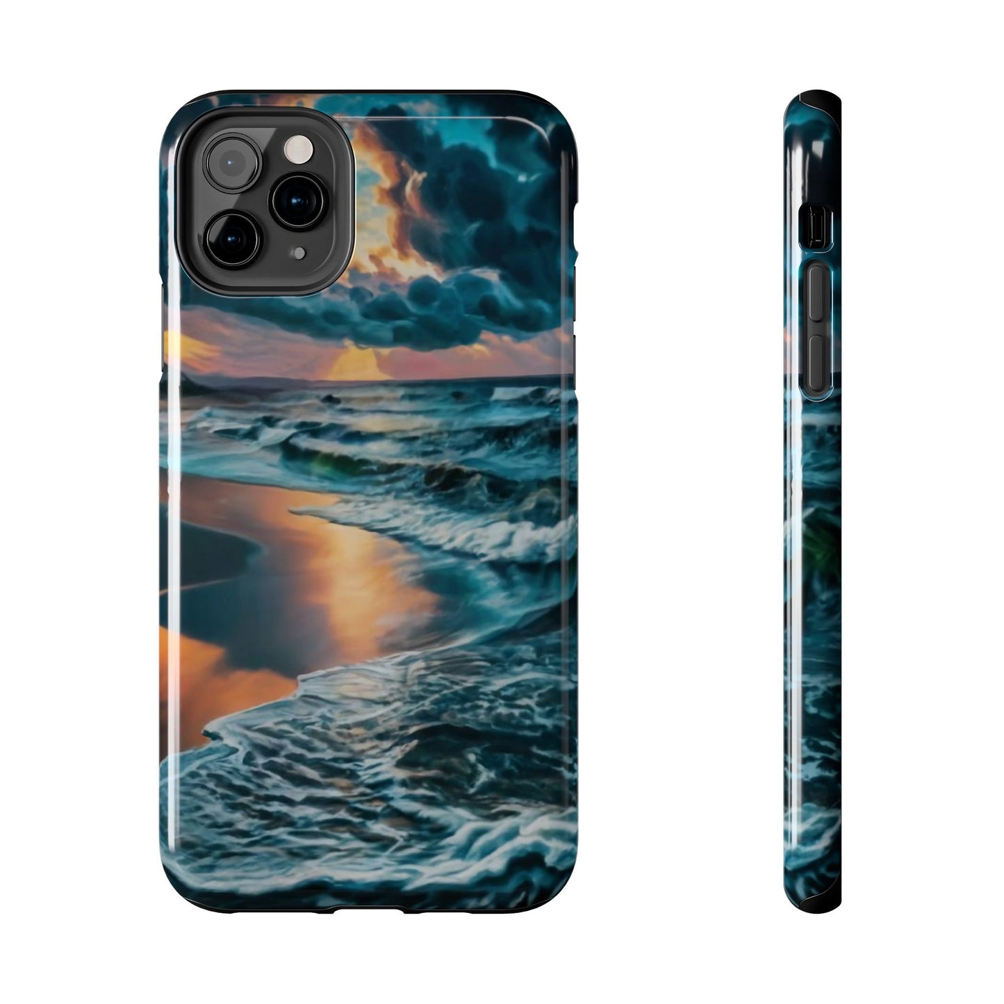 Coastal Sunset Waves Tough Phone Case