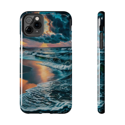 Coastal Sunset Waves Tough Phone Case