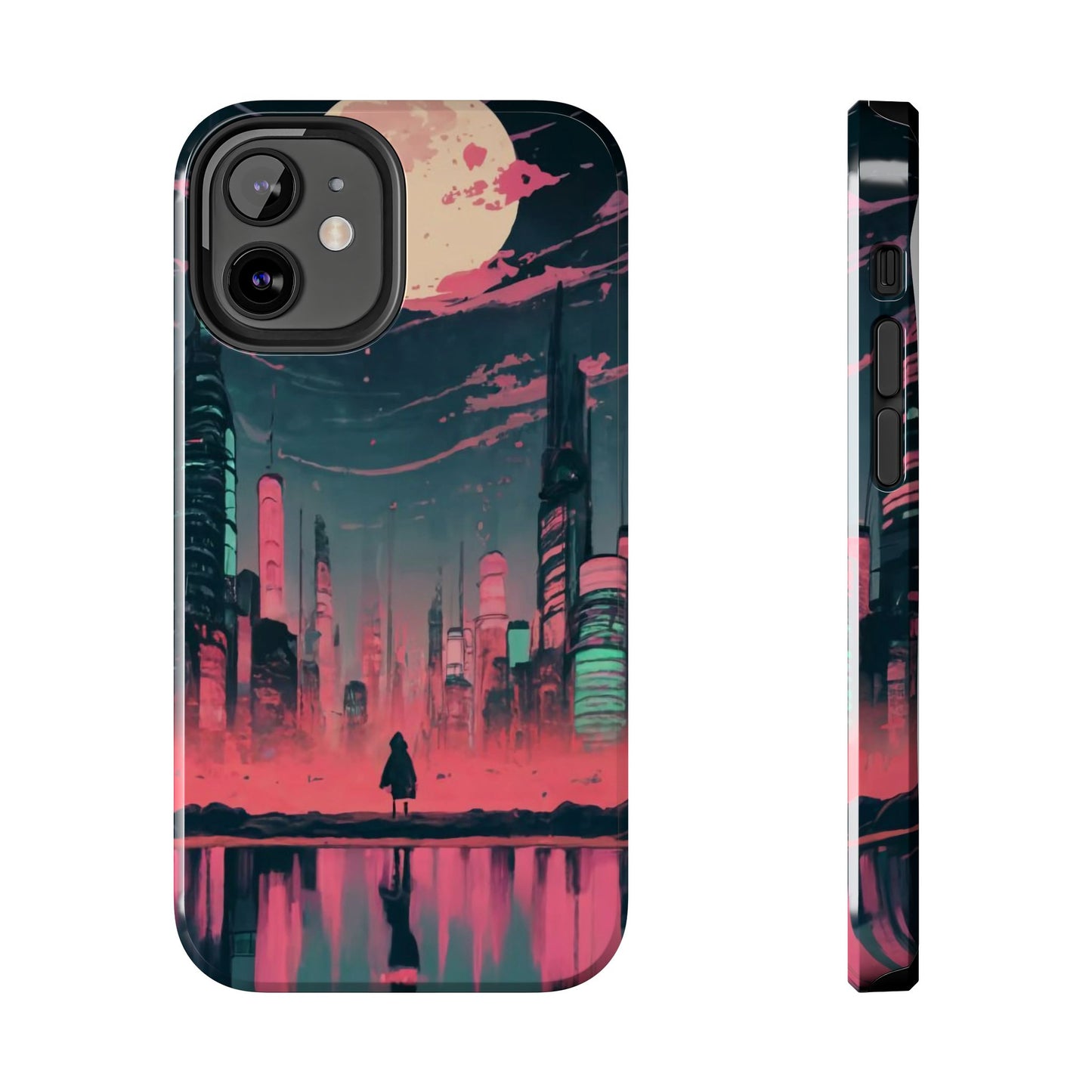 Moonlit Cityscape Night View Tough Phone Case