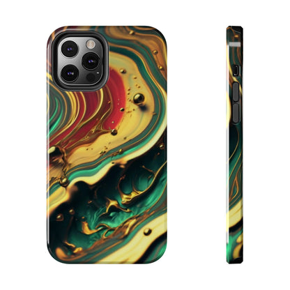 Golden Fluid Waves Defender Case