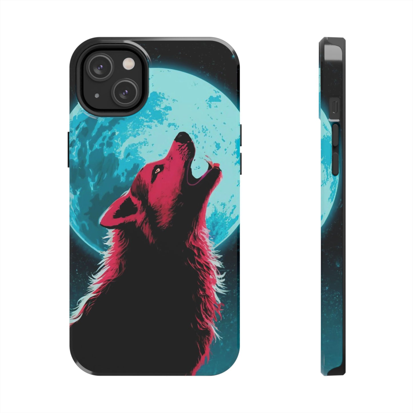 Teal Moon Wolf Serenade Tough Phone Case