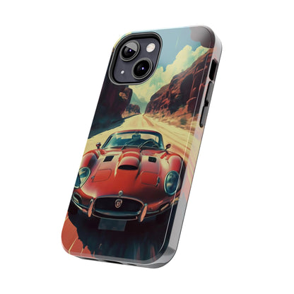 Desert Drive Red Sports Car Tough Phone Case