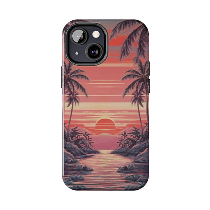 Sunset Serenity Palm Shore Tough Phone Case