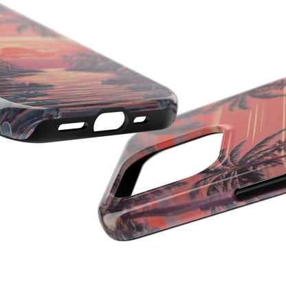 Sunset Serenity Palm Shore Tough Phone Case