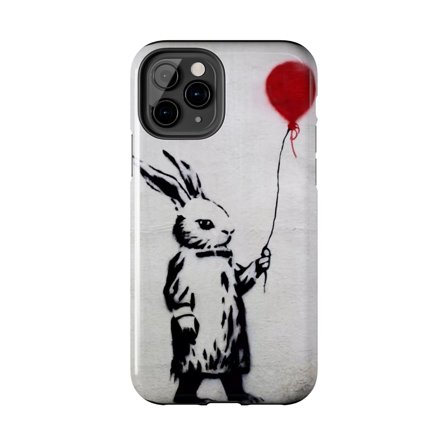 Banksy-Inspired Rabbit Balloon Escape Tough Phone Case