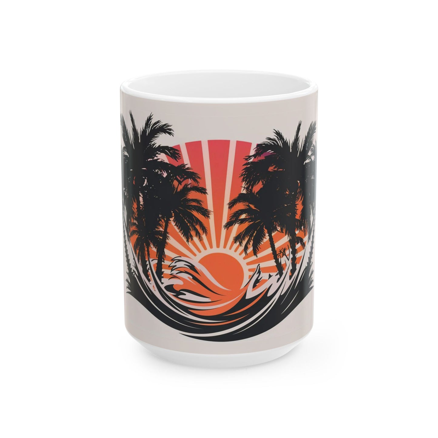 Sunset Paradise Palm Trees Ceramic Coffee Mug