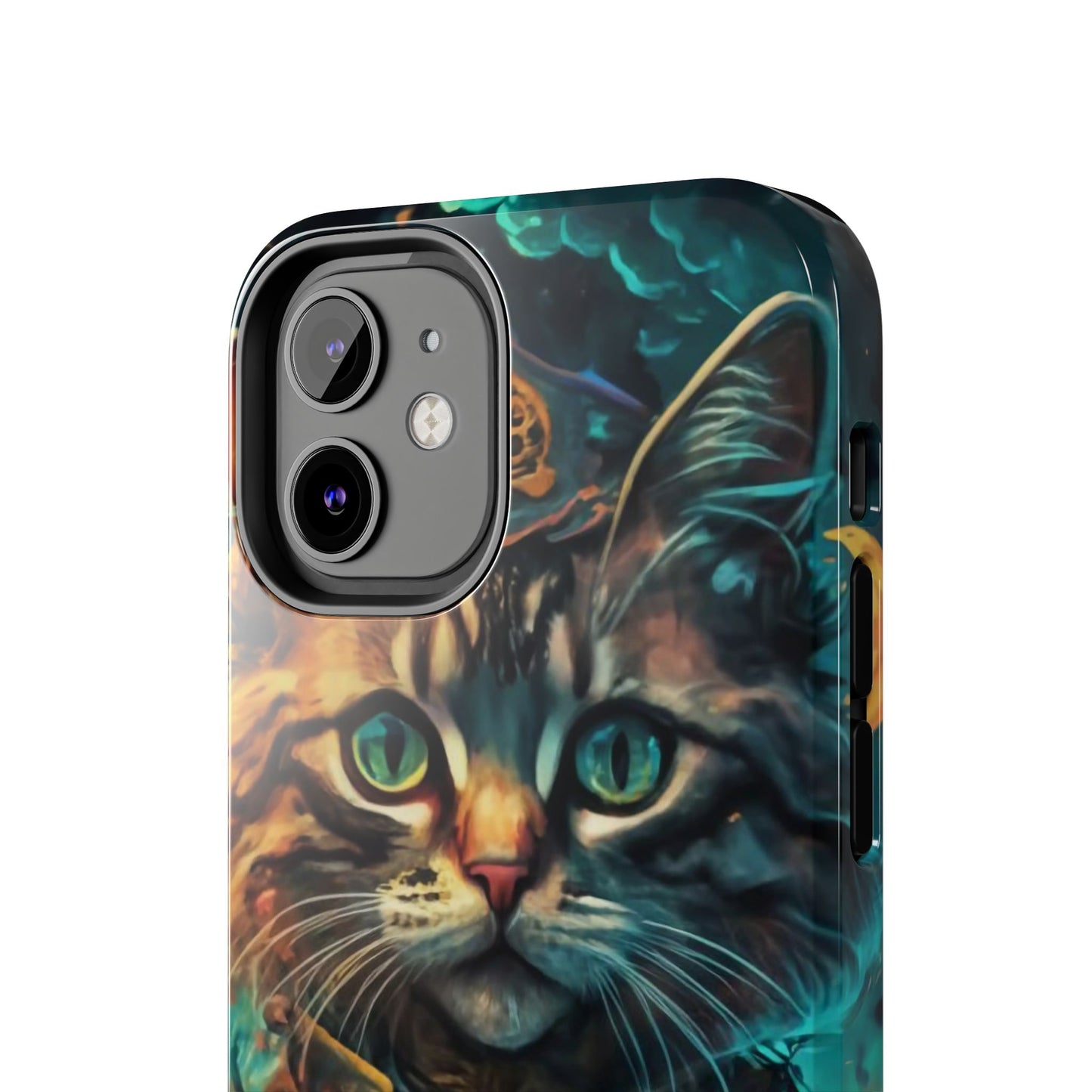 Cartoon Cat Pirate Starry Night Tough Phone Case