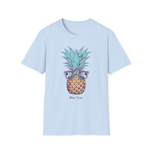 Stay Juicy Pineapple Unisex Softstyle T-Shirt - Comfortable Tee with Playful Pineapple Design for Summer Vibes