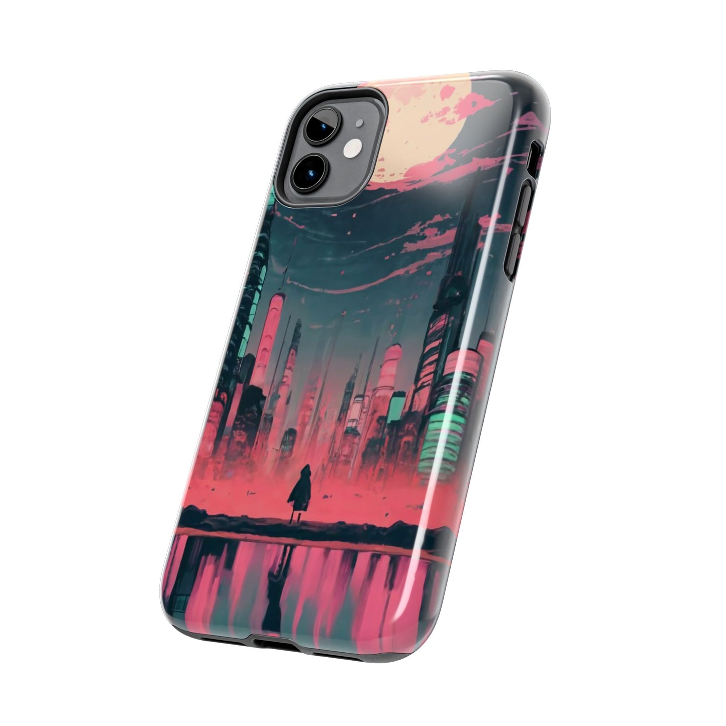 Moonlit Cityscape Night View Tough Phone Case