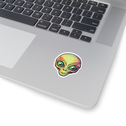 Cosmic Gradient Alien Head Vinyl Sticker