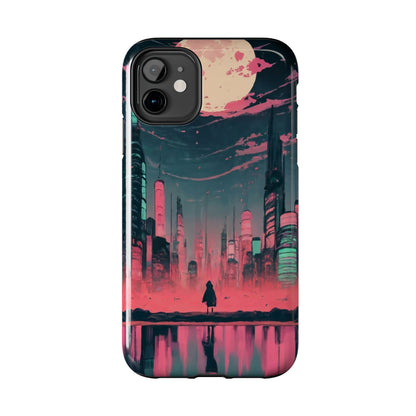 Moonlit Cityscape Night View Tough Phone Case