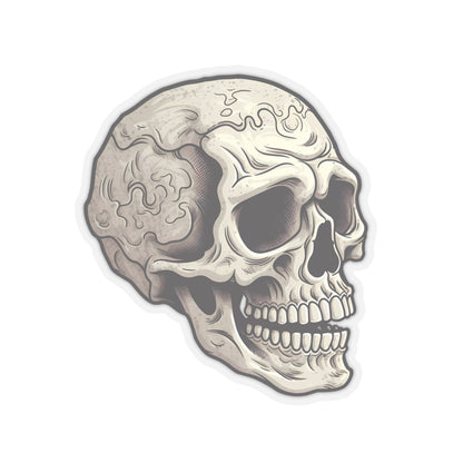 Wavy Cracked Texture Skull Sticker