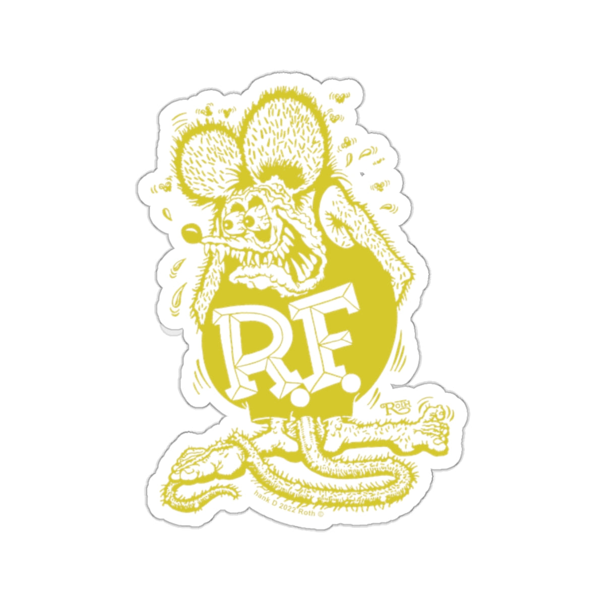 Signature Yellow Rat Fink Sticker