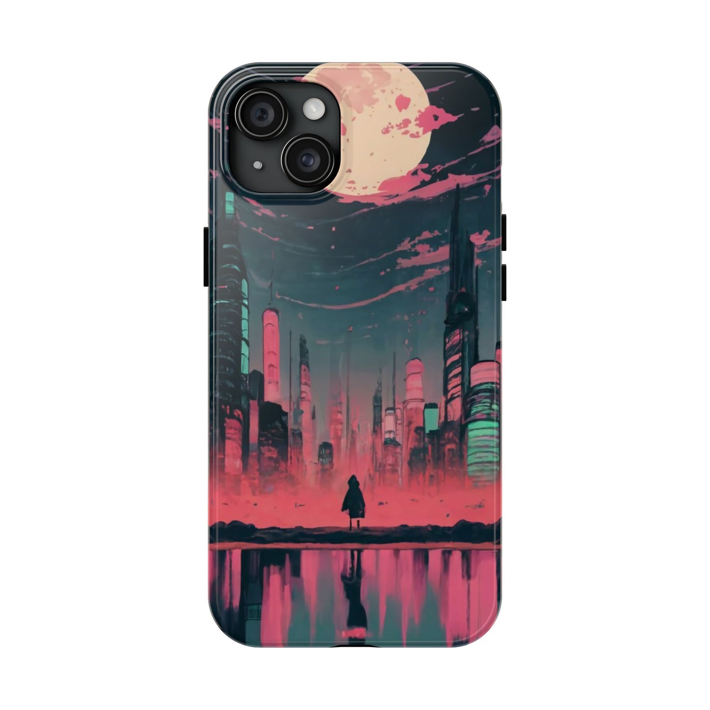 Moonlit Cityscape Night View Tough Phone Case