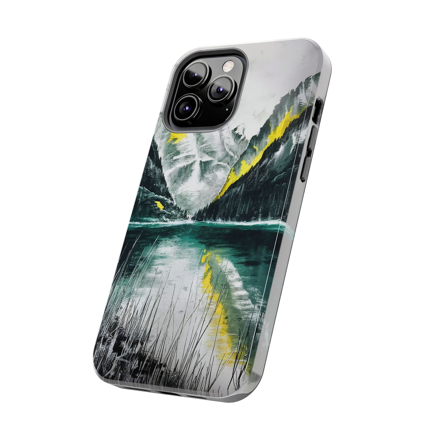 Serene Valley Charcoal Landscape Tough Phone Case