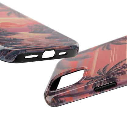 Sunset Serenity Palm Shore Tough Phone Case