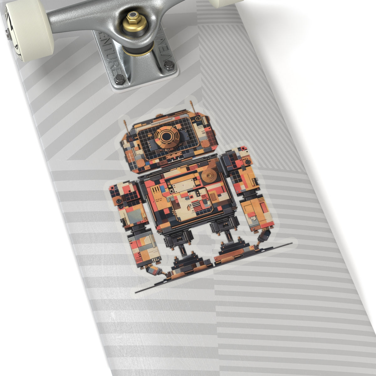 Quilted Patchwork Robot Vinyl Sticker