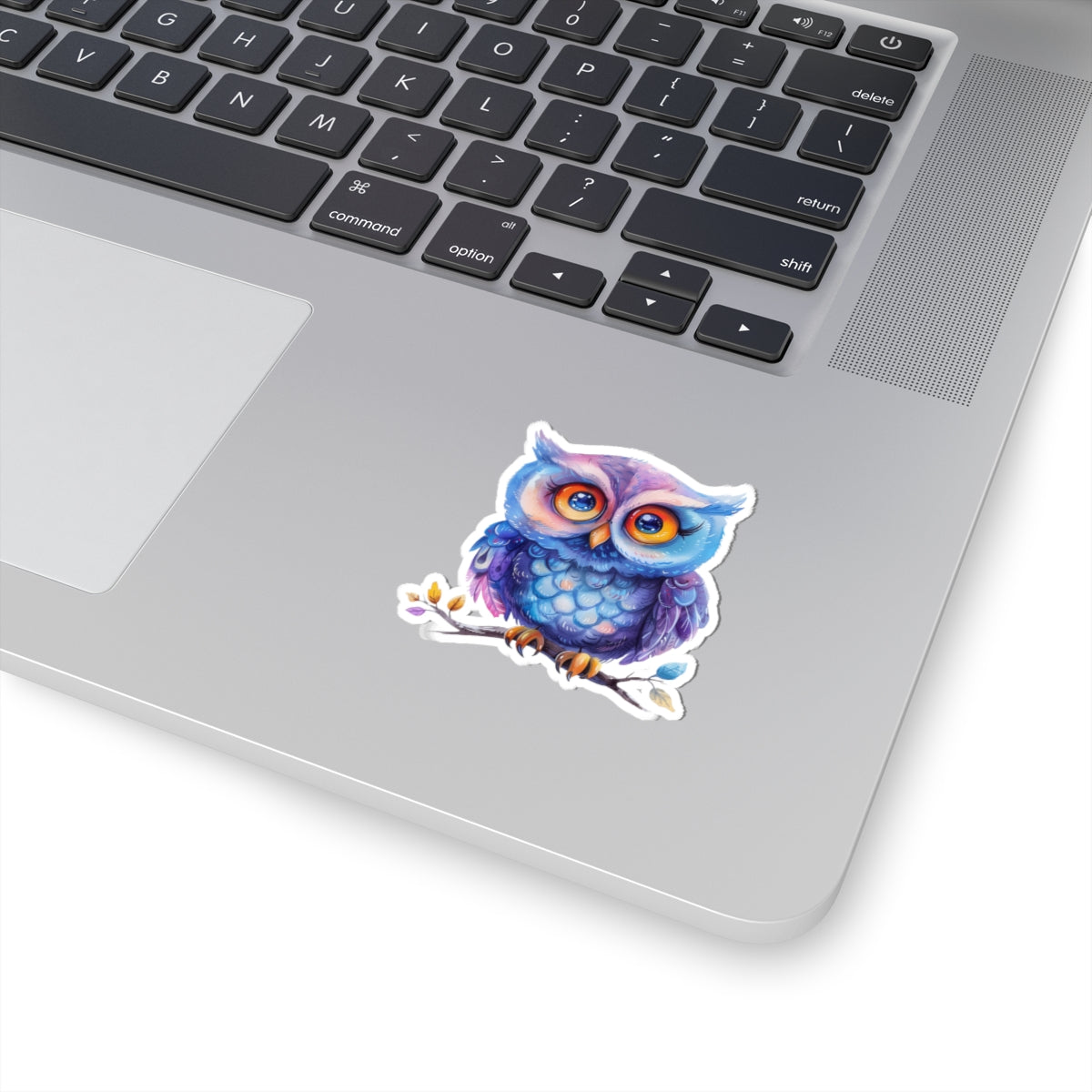 Blueberry Plum Owl Watercolor Cartoon Sticker