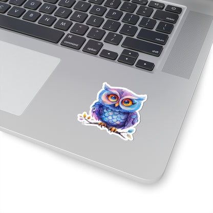 Blueberry Plum Owl Watercolor Cartoon Sticker