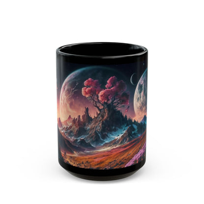 Futuristic Cherry Blossom Mountain Mug