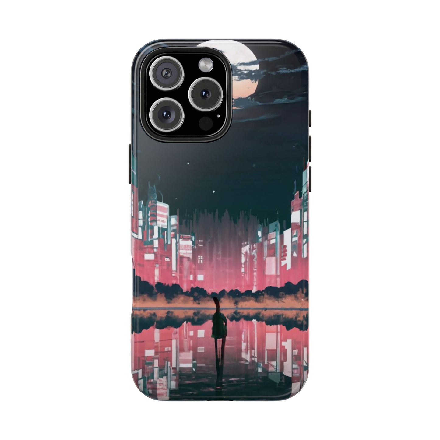 Moonlit Waterfront City Night Tough Phone Case