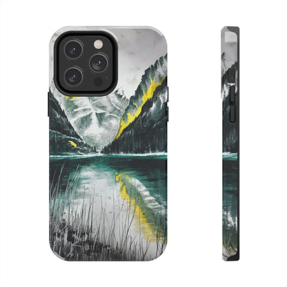 Serene Valley Charcoal Landscape Tough Phone Case