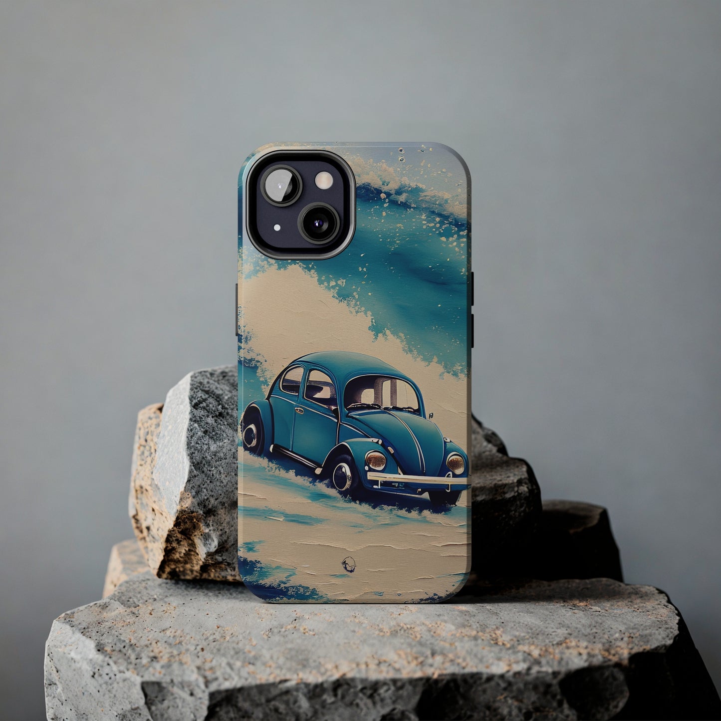 Wave Chasing Painted Blue VDub Beetle - Tough Phone Case