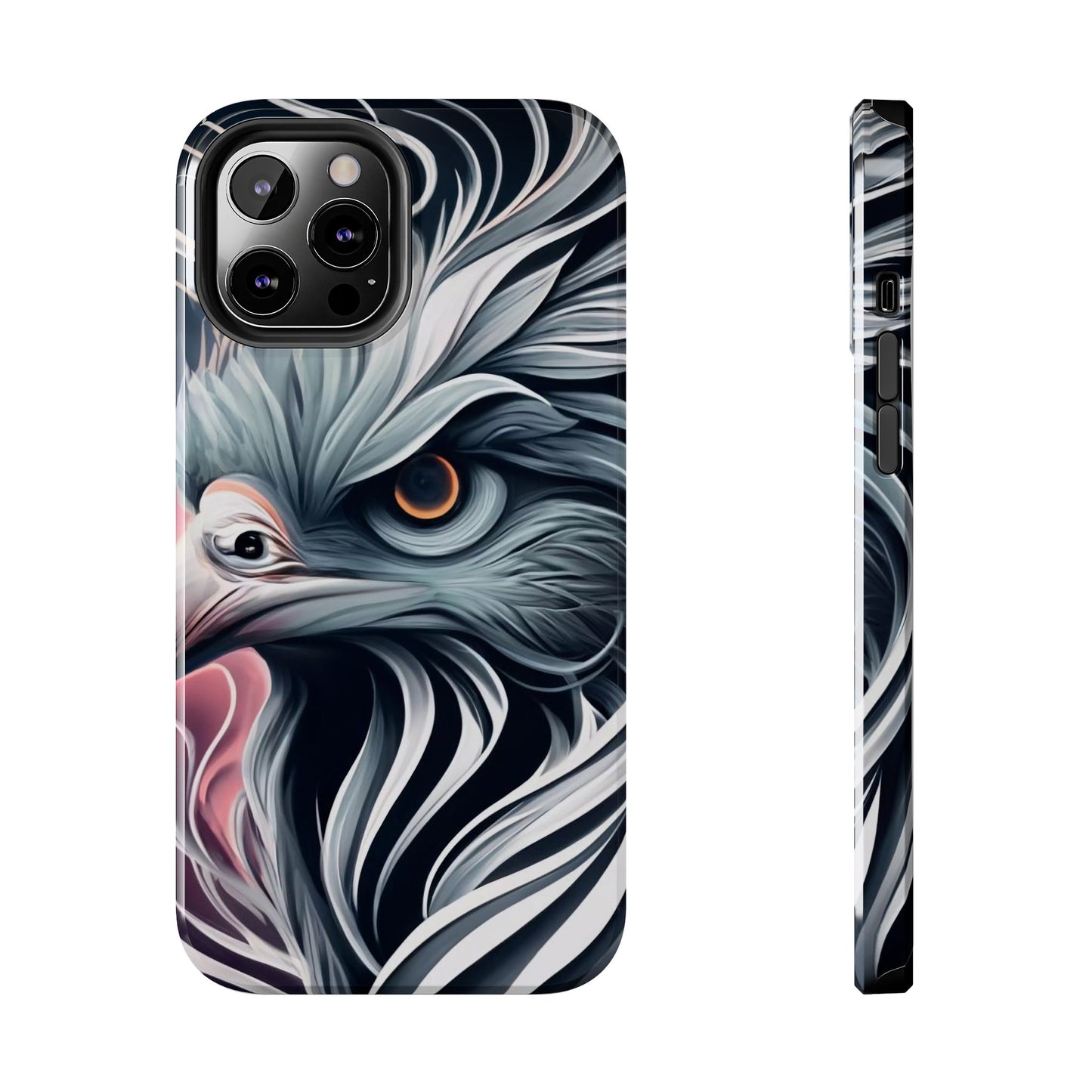 AviarySwirls Monochrome Bird Tough Phone Case